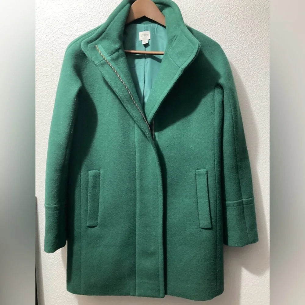 J. Crew NWT Green Wool Blend City Coat Size 8